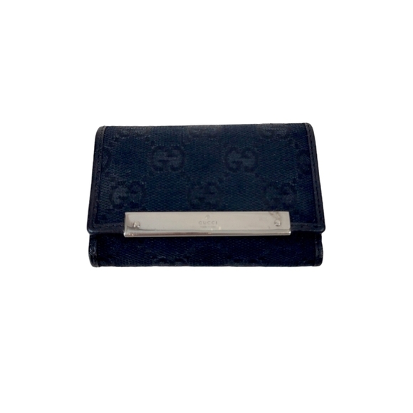 Gucci Black Monogram Trifold 6 Ring Keyholder Wallet - Picture 4 of 9